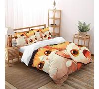 CATTO DI CArteeONO Set Di Biancheria Da Letto Copripiumino 2 Pezzi Comfort in Morbida Microfibra Per Bambini, Con Cerniera E Federa Super King（260x220cm）