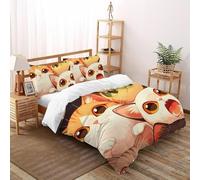 CATTO DI CArteeONO Set Di Biancheria Da Letto Copripiumino 2 Pezzi Morbidezza Cotone Per Coppia Adulti Doppia Con Chiusura Double（200x200cm）