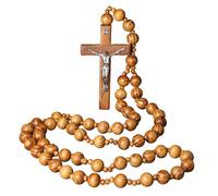 Cattolica Catena Preghiera Del Rosario Grandi Dimensioni Con Perle Legno Da 20 Mm Croci Spirituali Decorazione Per Le Famiglie Fedeli Arte Della Parete Religiosa Con Croci