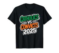 Cattolici Vs Convicts 80s Rivalità Gioco College Football Maglietta
