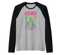 Cattolico Ad Majorem dei Gloriam Vintage Mens Infermiera Medico Maglia con Maniche Raglan