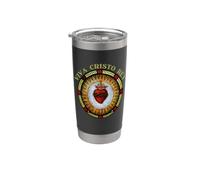 Cattolico Romano Sacro Cuore Viva Cristo Rey Bicchiere termico in acciaio inox doppia parete