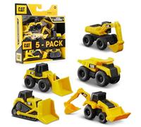 CatToysOfficial, 5 Mezzi da Cantiere CAT Little Machines per Bambini - Camion Ribaltabile, Pala, Bulldozer, Terna, Escavatore | Giochi per 3 Anni+