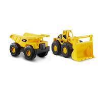 CatToysOfficial Set Camion Volquete e Pala Caricatrice | Flotta di Costruzione con 2 Veicoli | Regali e Giocattoli CAT per Bambini dai 3 Anni in Su