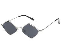 CATTRE Occhiali da Sole da Donna O Occhiali da Sole in Poligono Hipster Irregolari Piccoli Tela-Nero d'Argento-Altro