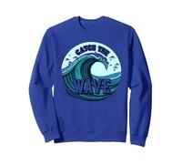 Cattura l'onda: Avventura oceanica del Surfista Felpa, Unisex per Adulti, Blu Reale, S