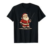 Cattura Una Grande con Questo Costume da Babbo Natale da Pesca Maglietta