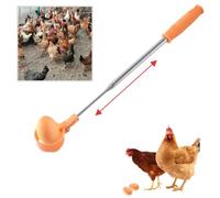 Cattura-uovo per uova di gallina - Strumento allungabile in acciaio inox con manico antiscivolo, sollevatore a lungo raggio per la raccolta di uova fresche da pollaio, nido di uccelli e agricoltura