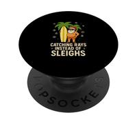 Catturare raggi invece di slitte, divertente Natale a luglio Babbo Natale PopSockets PopGrip Adesivo