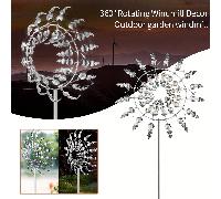 Catturatore di vento 3D creativo per il cortile, decorazione da giardino e esterno, collettore di vento unico, mulino a vento cinetico e magico in metallo, rotore, adatto per cortile, giardino, scultu