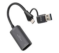NANOCABLE 10.15.0001 - Scheda di acquisizione video/audio HDMI 4K/30 Hz USB-C/USB-A, Grigio