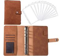 CATTY Raccoglitore Notebook Portadocumenti in Pelle PU A6 con 12 Buste con Cerniera a Fogli Mobili per Francobolli e altri Piccoli Oggetti per Scuola e Ufficio