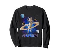 Caturn Cat in Space Saturn Galaxy Funny Kitten Cat Lover Felpa
