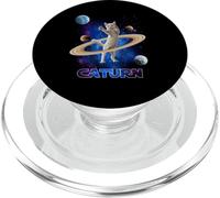 Caturn Cat In Space Saturn Galaxy Funny Kitten Cat Lover PopSockets PopGrip per MagSafe