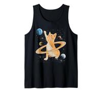 Caturn Saturn Cat in Space Funny Kitten Cats Lovers Galaxy Canotta