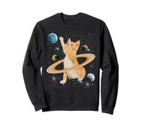 Caturn Saturn Cat in Space Funny Kitten Cats Lovers Galaxy Felpa