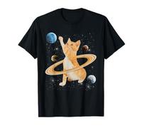 Caturn Saturn Cat in Space Funny Kitten Cats Lovers Galaxy Maglietta