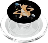Caturn Saturn Cat In Space Funny Kitten Cats Lovers Galaxy PopSockets PopGrip per MagSafe