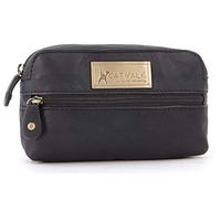 Catwalk Collection Handbags - Astuccio Piccolo in Pelle - Custodia per Accessori o Fotocamera Compatta - Pochette Multiuso Donna - Savannah - Nero