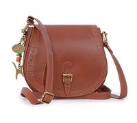 Catwalk Collection Handbags - Borsa a Sella in Pelle - Borsa a Tracolla da Donna - Media - Tracolla Regolabile - Isabella - Marrone Chiaro