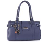Catwalk Collection Handbags - Borsa a Spalla in Pelle - Borsa a Mano Media da Donna - Borsa da Giorno - Multi Scomparti - Martina - Blu