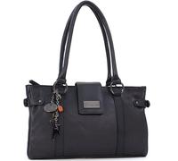 Catwalk Collection Handbags - Borsa a Spalla in Pelle - Borsa a Mano Media da Donna - Borsa da Giorno - Multi Scomparti - Martina - Nero