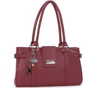 Catwalk Collection Handbags - Borsa a Spalla in Pelle - Borsa a Mano Media da Donna - Borsa da Giorno - Multi Scomparti - Martina - Rosso