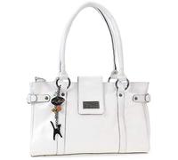Catwalk Collection Handbags - Borsa a Spalla in Pelle - Borsa a Mano Media da Donna - Borsa da Giorno - Multi Scomparti - Martina - Bianco