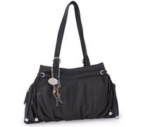Catwalk Collection Handbags - Borsa a Spalla in Pelle da Donna - Borsa a Mano Media - Borsa da Giorno - Alice - Nero