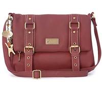 Catwalk Collection Handbags - Borsa a Tracolla in Vera Pelle - Borsa Messenger Donna - Borsa Cartella Media - Abbey Road - Rosso Scuro