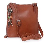 Catwalk Collection Handbags - Borsa a Tracolla in Vera Pelle - Borsetta Donna - Borsa a Mano Media - Tracolla Regolabile - Eleanor - Marrone Chiaro