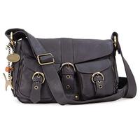 Catwalk Collection Handbags - Borsa a Tracolla Pelle - Messenger Bag Media - Borsa a Mano Donna - Borsetta da Giorno Formato A5 - Louisa - Marrone