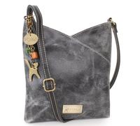 Catwalk Collection Handbags - Borsa a Tracolla Piccola in Pelle Invecchiata - Borsetta Donna - Borsa a Mano con Tracolla Regolabile - Flora - Nero