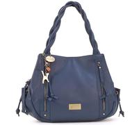 Catwalk Collection Handbags - Grande Borsa a Spalla in Pelle - Tote Bag Donna - Borsa a Mano da Giorno - Multi Scomparti - Caz - Blu