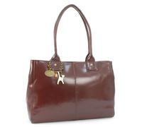 Catwalk Collection Handbags - Grande Borsa Tote in Vera Pelle - Borsa a Spalla Donna - Borsa a Mano Formato A4 da Lavoro - Kensington - Marrone