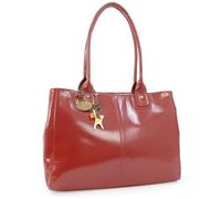 Catwalk Collection Handbags - Grande Borsa Tote in Vera Pelle - Borsa a Spalla Donna - Borsa a Mano Formato A4 da Lavoro - Kensington - Rosso