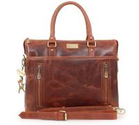 Catwalk Collection Handbags - Grande Borsa Tote in Vera Pelle - Borsa a Tracolla per PC - Valigetta 24 Ore Donna - Cartella da Lavoro - Adele - Marrone Chiaro