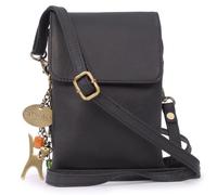 Catwalk Collection Handbags - Mini Borsa a Tracolla in Pelle - Borsa Porta Cellulare - Borsetta Donna per Smartphone - Piccola - Billie - Nero