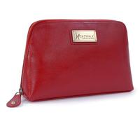 Catwalk Collection Handbags - Pochette Trucchi Donna in Pelle - Borsa Trucco Media - Beauty Case per Cosmetici - Scatola Regalo - Emma - Rosso