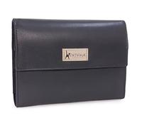 Catwalk Collection Handbags - Rotolo Portagioie in Pelle e Camoscio - Custodia Gioielli da Viaggio - Media/Grande - Confezione Regalo - Chanelle Nero