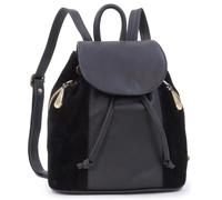 Catwalk Collection Handbags - Zaino Piccolo Donna in Pelle e Camoscio - Borsa a Zainetto - Cinghie Regolabili - Pixie - Nero