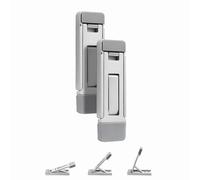 CatXQ 2 Mini Supporto tastiera in lega di zinco, pieghevole e regolabile con 3 angoli Base auto-adesiva antiscivolo Piedini invisibili per laptop Design compatto per spazio sulla scrivania - Argento