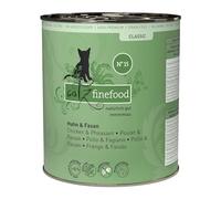 catz finefood Classic N° 15 - Cibo umido per gatti e fagiani, senza zucchero e cereali, senza glutine, con elevata percentuale di carne, prodotto in Germania (6 barattoli da 800 g)