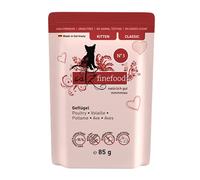 catz finefood Kitten N 3 - Cibo umido per gatti e gatti, senza cereali e zucchero ad alta percentuale di carne, 16 x 85 g