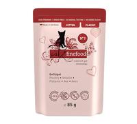 catz finefood Kitten No. 3 cibo umido per pollame, per gatti e gatti, senza cereali e zuccheri con elevata percentuale di carne (8 sacchetti da 85 g)