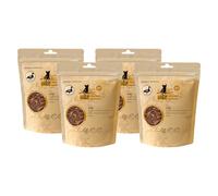 catz finefood Meatz Gatti Anatra n. 7 - Strisce croccanti di carne d'anatra - con aloe vera per la flora intestinale - spuntino per gatti senza zucchero, senza cereali (4 x 45 g)
