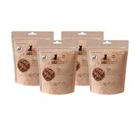 catz finefood Meatz - Gatti con cervo n. 9, strisce croccanti di carne di cervo, grigliate e secche, snack per gatti senza zucchero, senza cereali (4 x 45 g)