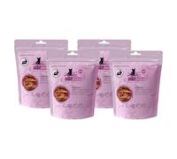 catz finefood Meatz Gatti Deliziosi coniglio n. 11, strisce croccanti di carne di coniglio, grigliate e secche, snack per gatti senza zucchero, senza cereali (4 x 45 g)