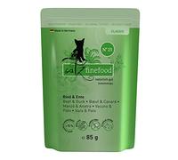 catz finefood N° 23 Manzo e anatra cibo per gatti bagnato, raffinato con mirtillo rosso e aloe vera, 16 sacchetti da 85 g