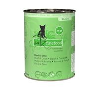 catz finefood N° 23 Manzo e anatra cibo per gatti bagnato, raffinato con mirtillo rosso e aloe vera, 6 barattoli da 400 g